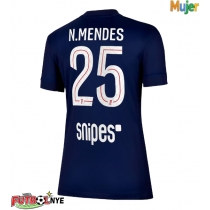 Camiseta Paris Saint-Germain Nuno Mendes #25 Primera Equipación para mujer 2025-26 manga corta